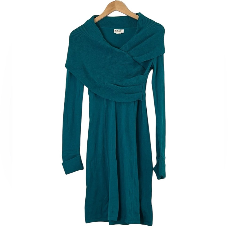 Telluride Clothing Co. | Blue long sleeve knit cowl neck dress size extr…